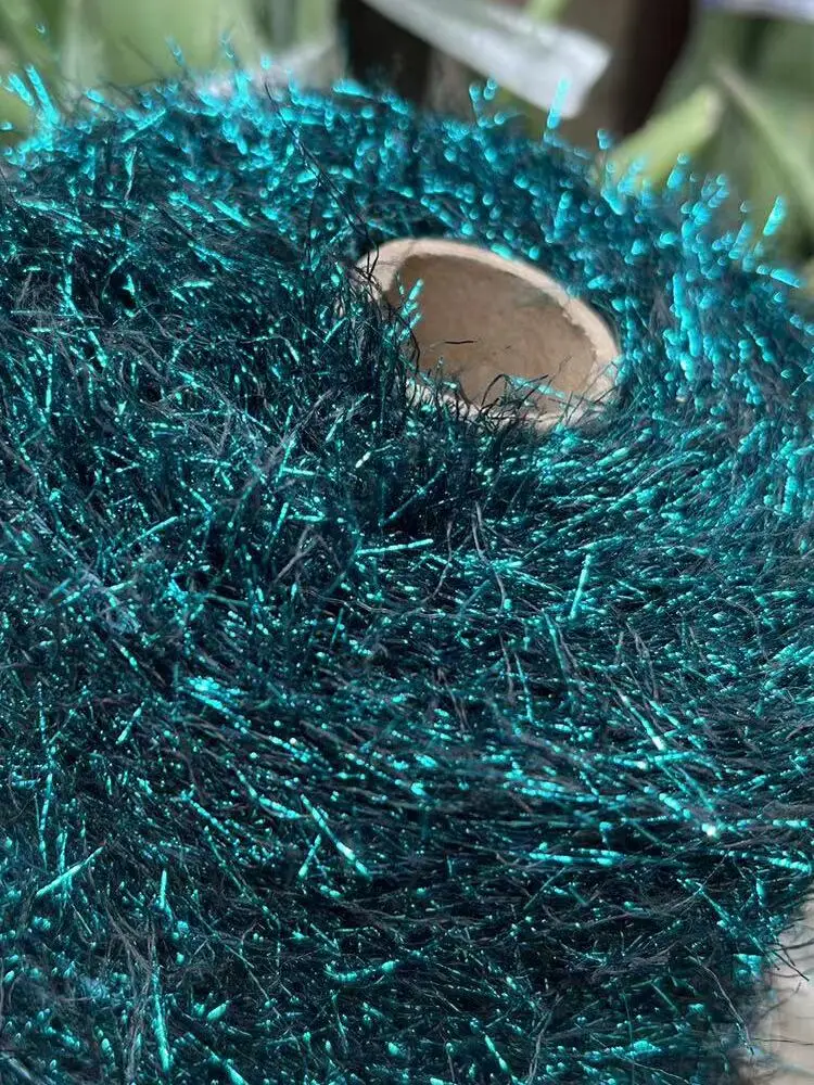 iny Silk Long Hair Feather Yarn Non edding Soft Hand Knitted Outerwear Material Kit Durable Faionable Clothing Fabric