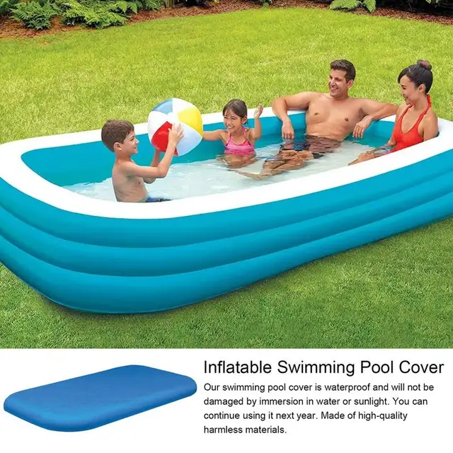Felfújható Medence Burkolat Téglalap 120 X 72 Hüvelykes Családi Vízálló Védelmező Napelemek Fedele Tartsa Meg A Vizet - Image 4