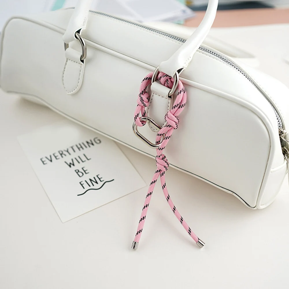 INS Handmade Nylon Rope Keychain DIY Personalized Pendant Rope Key Chain Y2K Korean Style Couple Climbing Rope Bracelet