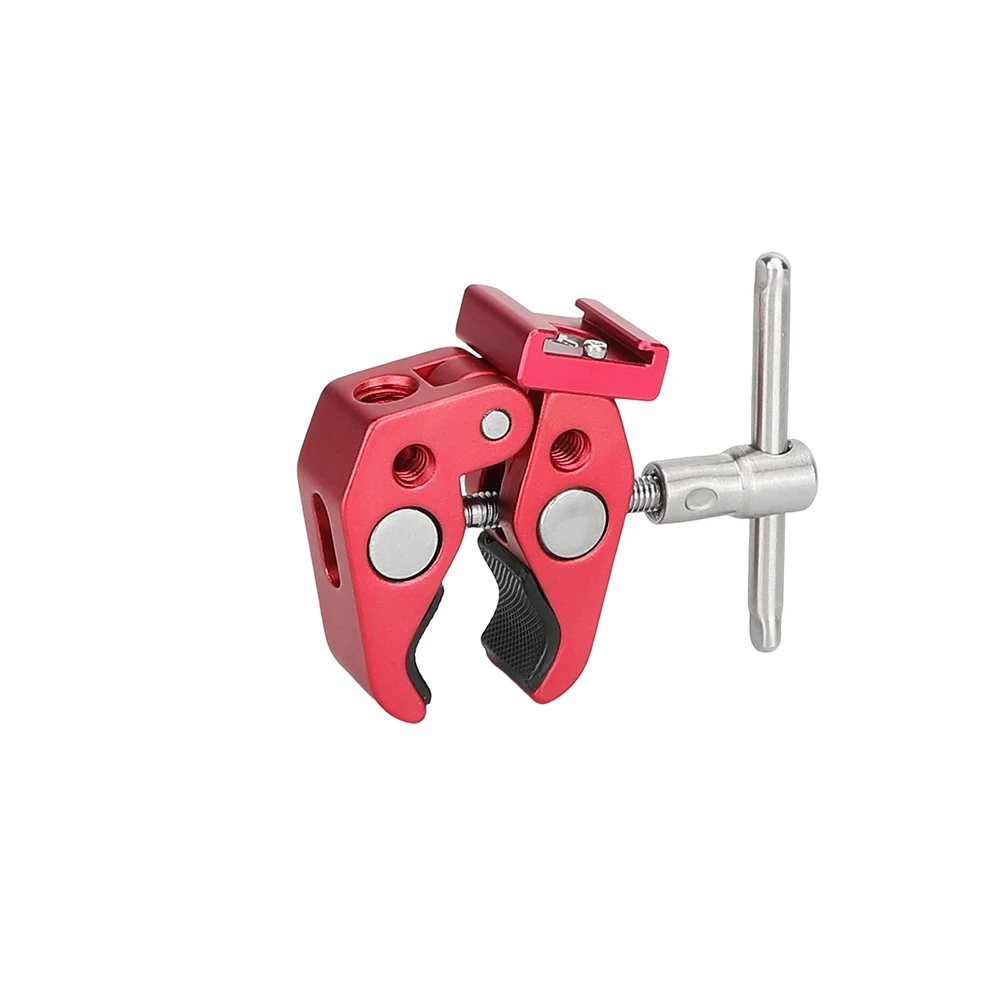 Szrig Super Clamp Crab Pinze Clip Magic Friction Arm (Rosso) Con Adattatore Per Scarpe Fredde Per Dslr Camera Studio