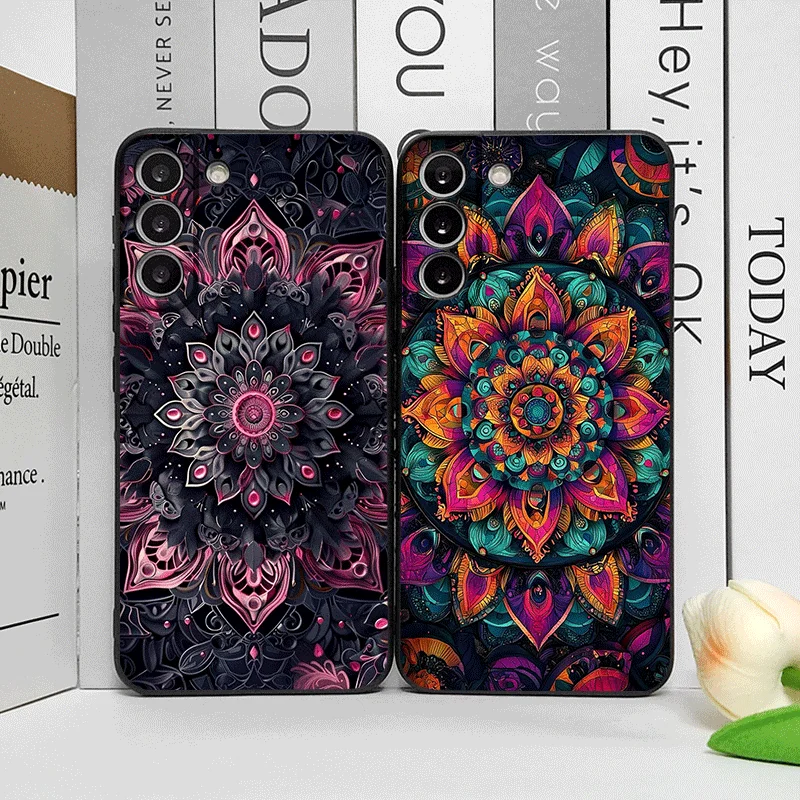 Vintage Mandala Lotus Flower Pattern Trendy Soft Phone Case
