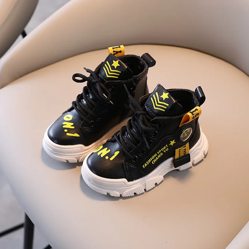 

2023 Winter Kids Boys Children Leather Girls Boots Girls Rubber Toddlers Platform Sneakers Toddler Girl Boots Snow Boots