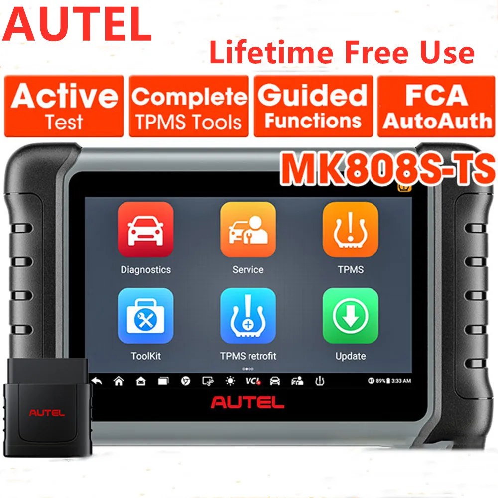 

Autel MaxiCOM MK808S-TS OBD2 Bluetooth Scanner Car Tpms Diagnostic Tools Automotive Scanner Active Test Upgraded of MK808TS A+