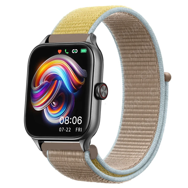 Sport Nylon Loop Bracelet Strap, 22mm or 20mm, Compatible with Popular Smartwatches