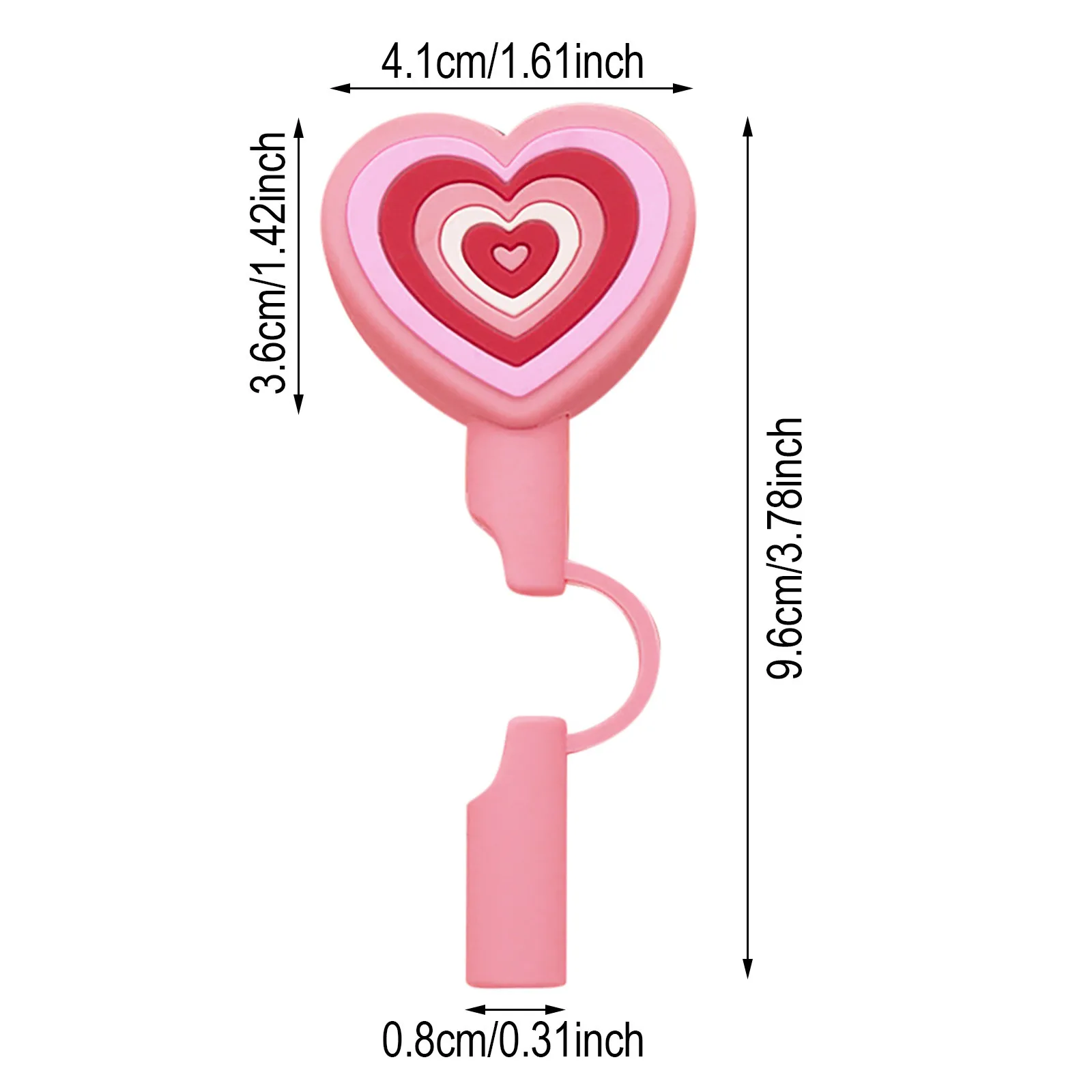 Umbrellas For Drinks For Kids Valentine'S Day Straw Heart Shaped Straw Cover Reusable Cover Disposable Ice Packs Kid