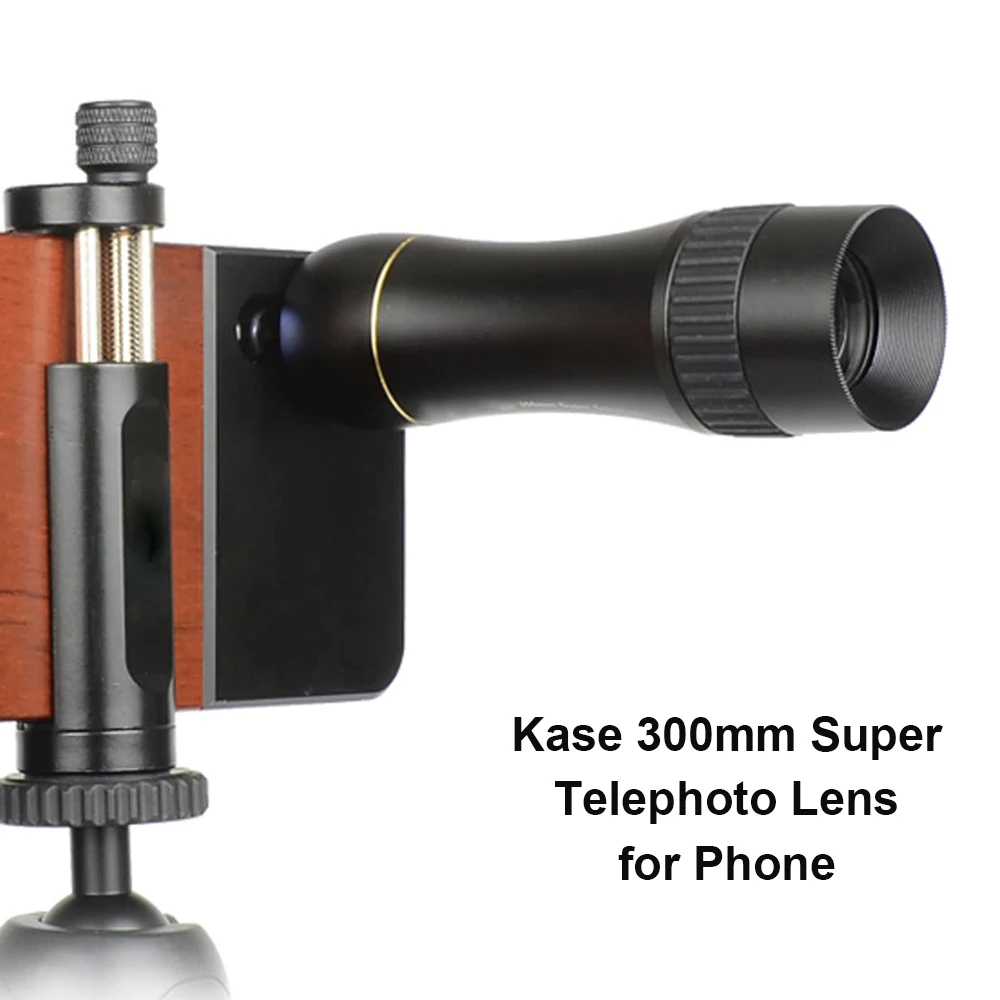 Kase 300mm Super Telephoto Phone Lens with Metal U-Shape Clip for