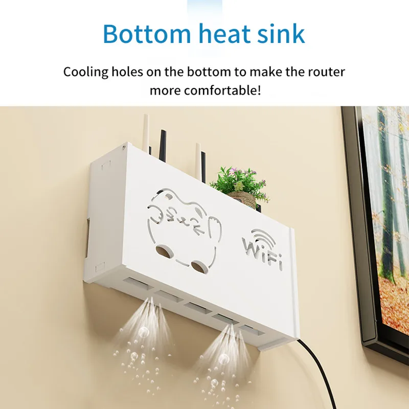 PPGE Home Mensola Router a Parete, Legno Scatola Router WiFi, Scatola di Immagazzinaggio per Nascondi Cavi TV, Decoder, Router etc Organizzatore Cavo Scatole Decorative Mensole da Muro E PPGE Home Mensola Router a Parete, Legno Scatola Router WiFi, Scatola di Immagazzinaggio per Nascondi Cavi TV, Decoder, Router etc Organizzatore Cavo Scatole Decorative Mensole da Muro E