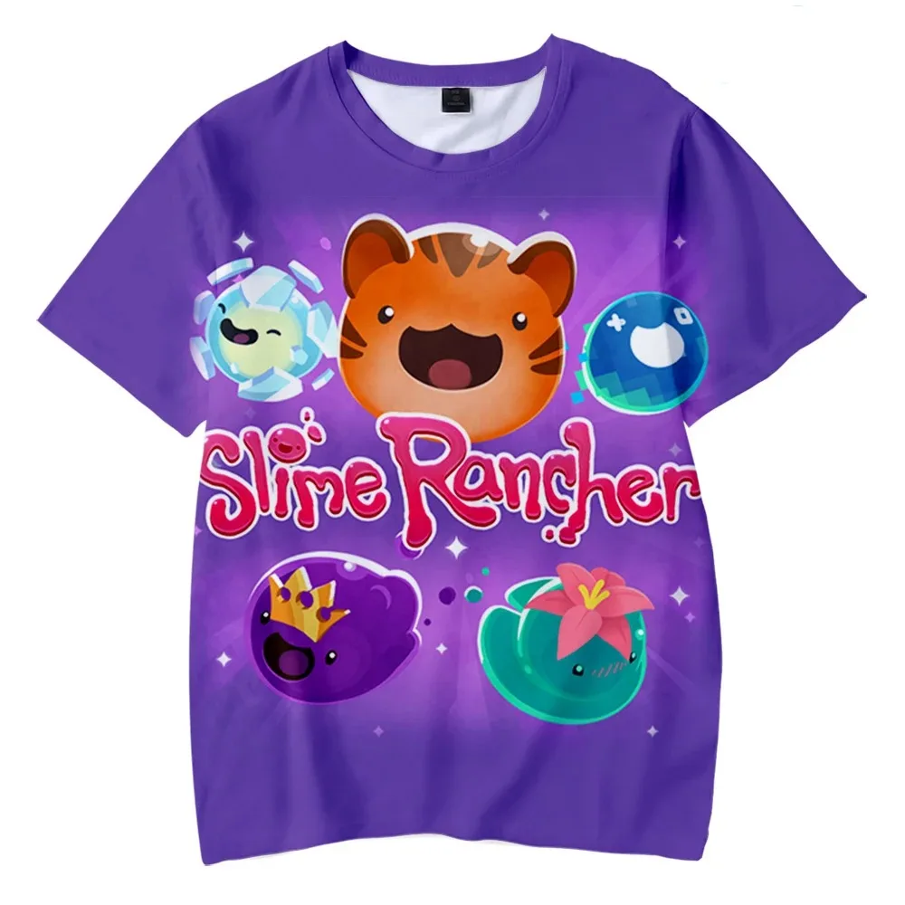 T-shirts Slime Rancher Cartoon Anime Game 3D Print Summer T Shirt Fashion Kids Casual Boy Girl Neutral Round Neck Tees Tops