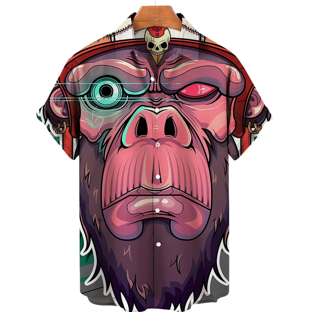 3d Skull Hawaiian Shirt for Man Oversized Casual Men's Shirts Streetwear Beach Summer Male Short Sleeve Blouse Trendy Tops Tees 4