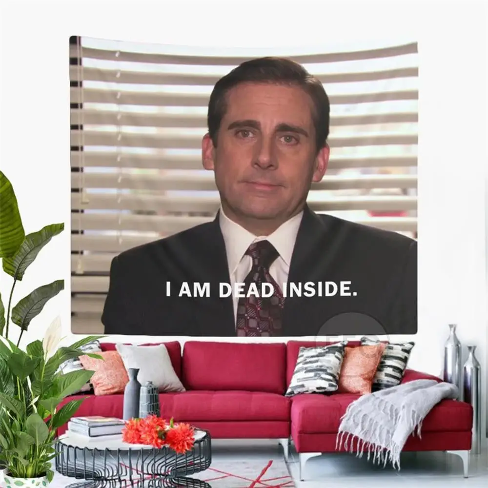 The Office I Am Dead Inside Tapestry Wall Hanging Michael Scott Tapestry Aesthetic Room Background Bedroom Home Decoration