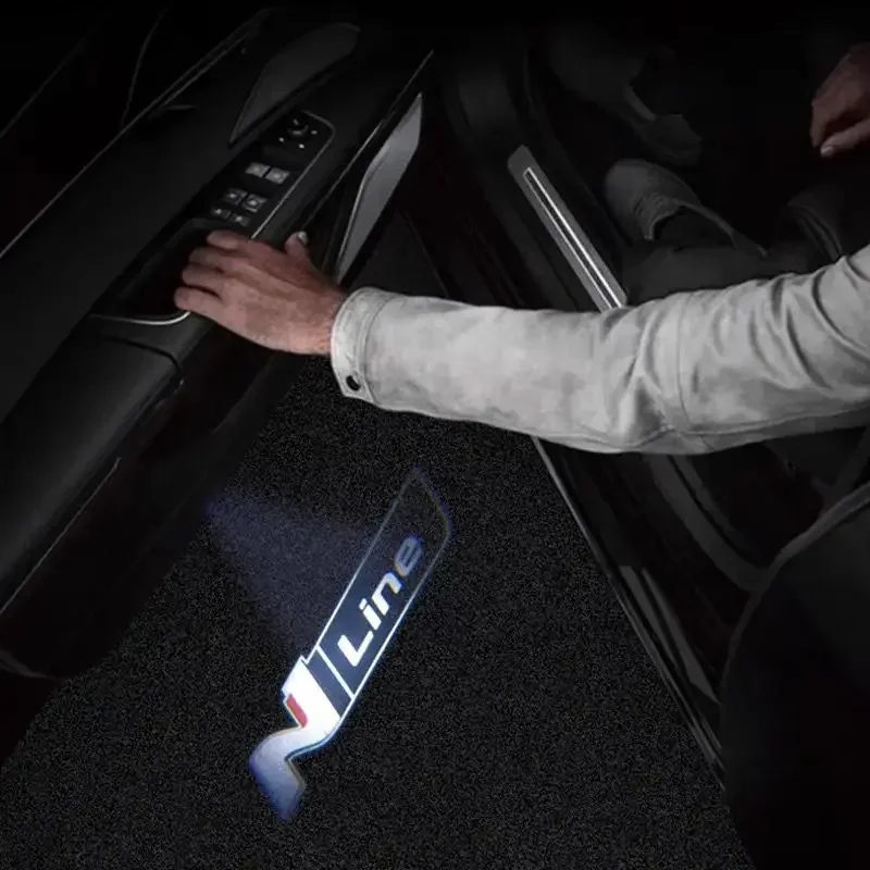 2Pcs Led Car Door Light Logo Laser Welcome Projector Logo Light N Logo Per Hyundai N Line Veloster Kona Elantra I30 I20 Sonata