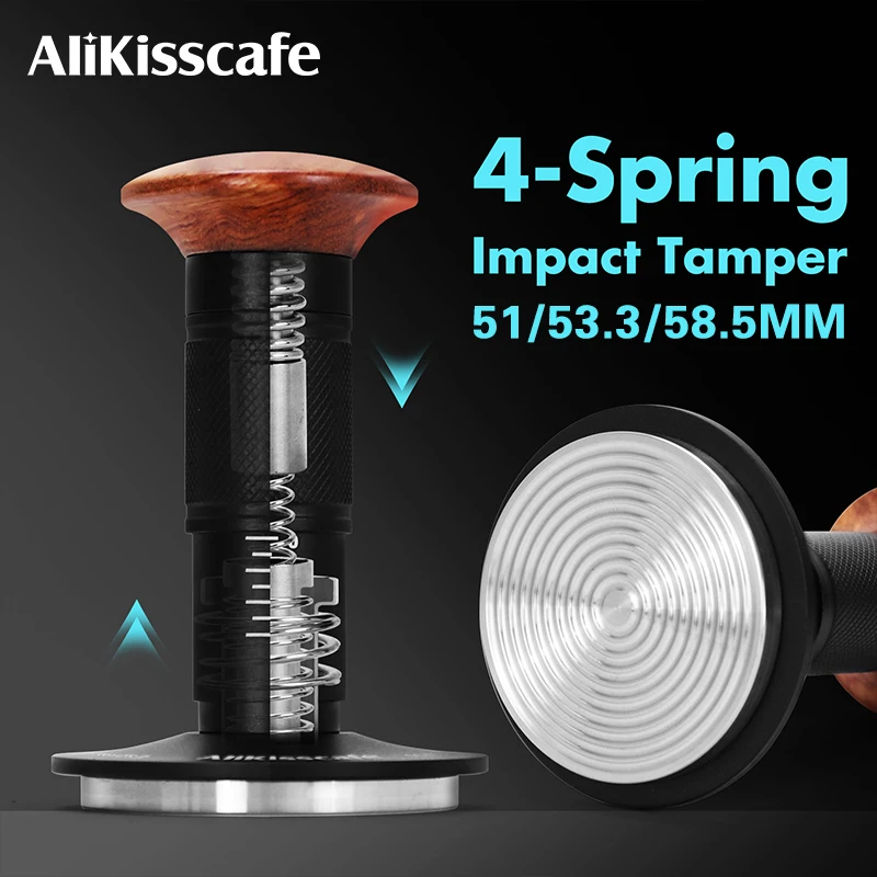 Coffee Tamper Impact 4 Spring Constant Pressure 30lb 51mm 53.3mm 58.5mm Breville Espresso Accessory Barista Tool