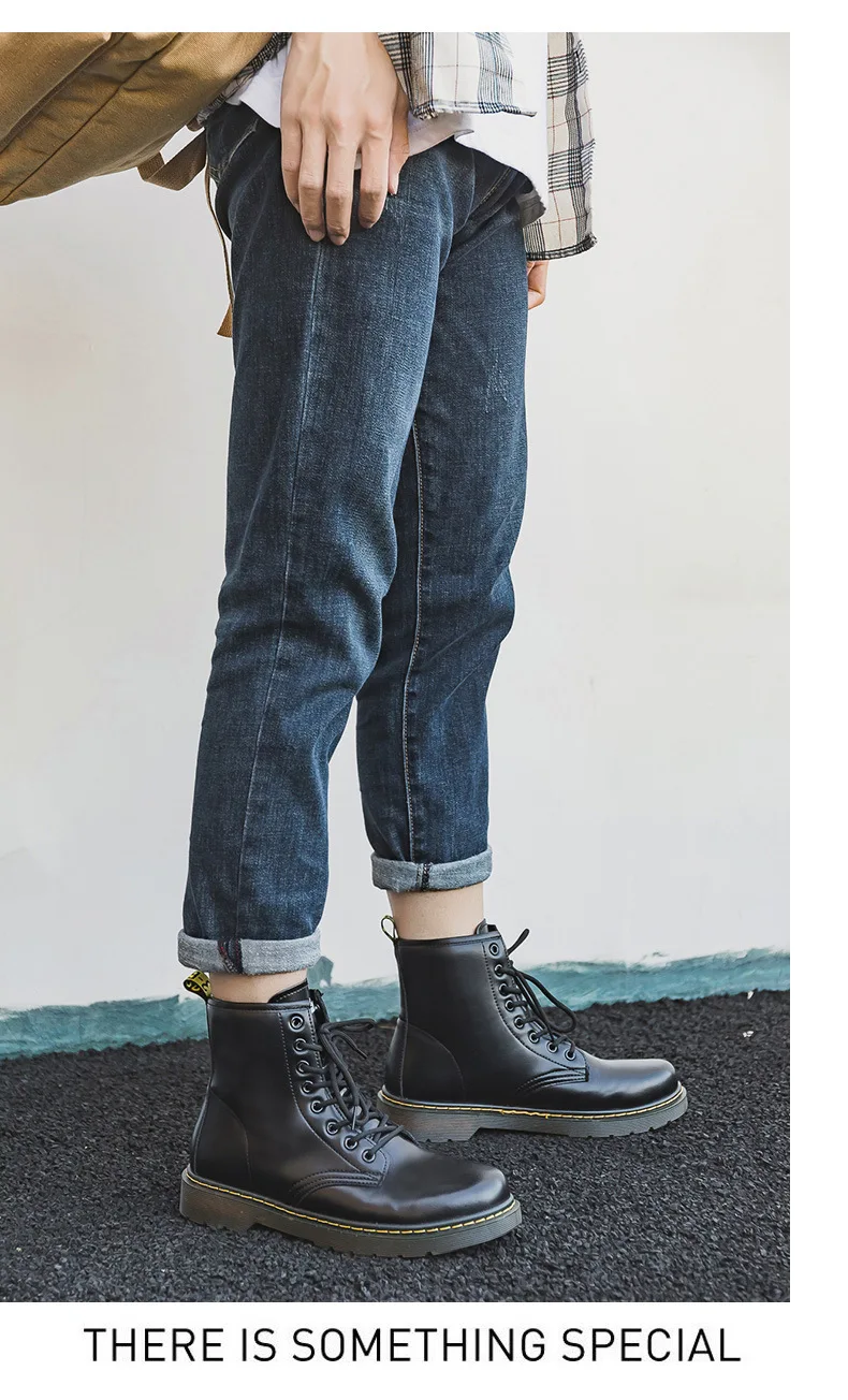 Martin Boots Men's 2024 Autumn Winter New British Style High Top Cool Black Waterproof Casual All-match Casual Women's Boots