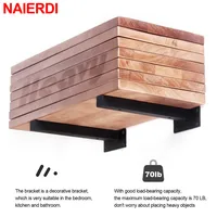 NAIERDI 4-20 Inch Black Metal Shelf Brackets 3