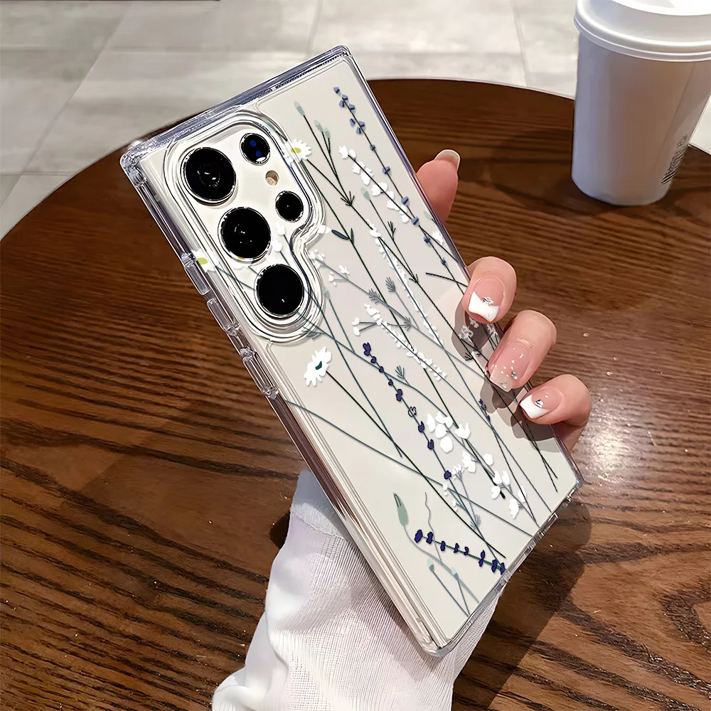 Shockproof Transparent Floral Soft Silicon Phone Case