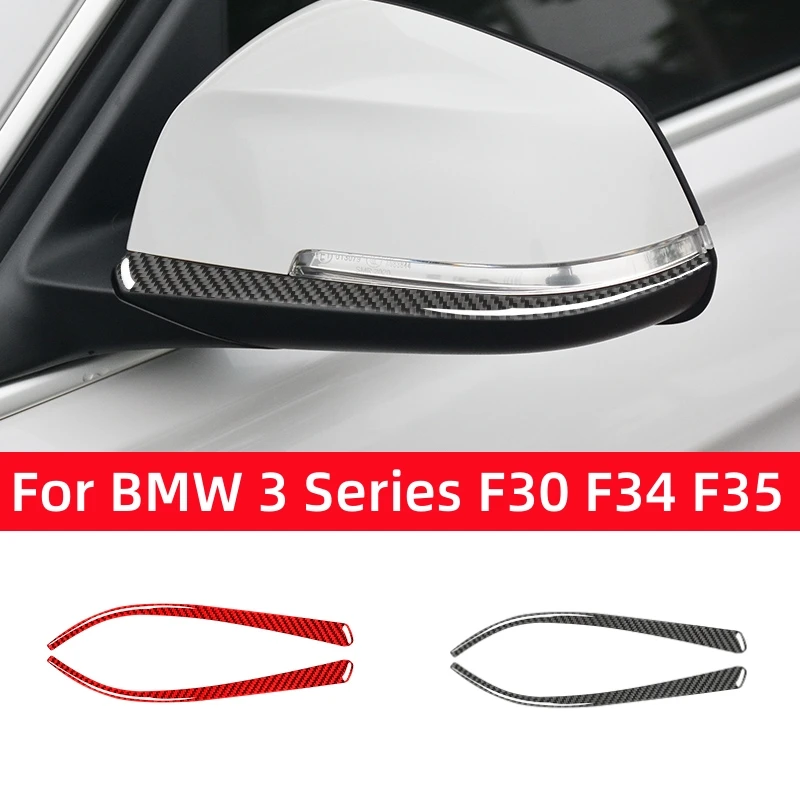 For BMW 3 Series GT F30 F34 2013- Accessories Carbon Fiber Modified Car Rearview Mirror Decorative Strip Trim Cover Stickers