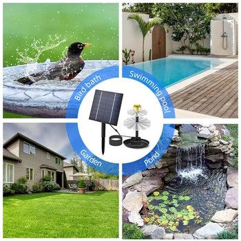 2.5W Solar Fountain Pump for Bird Bath with 9 Nozzles Solar Powered Water Fountain Pump for Garden Pond Pool Fish Tank Aquarium - Image 5
