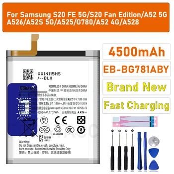 EOBATACC Nuova Batteria Originale al 100% EB-BG781ABY Per Samsung A525/G780/A52(4G)/A528 Batterie + Strumenti