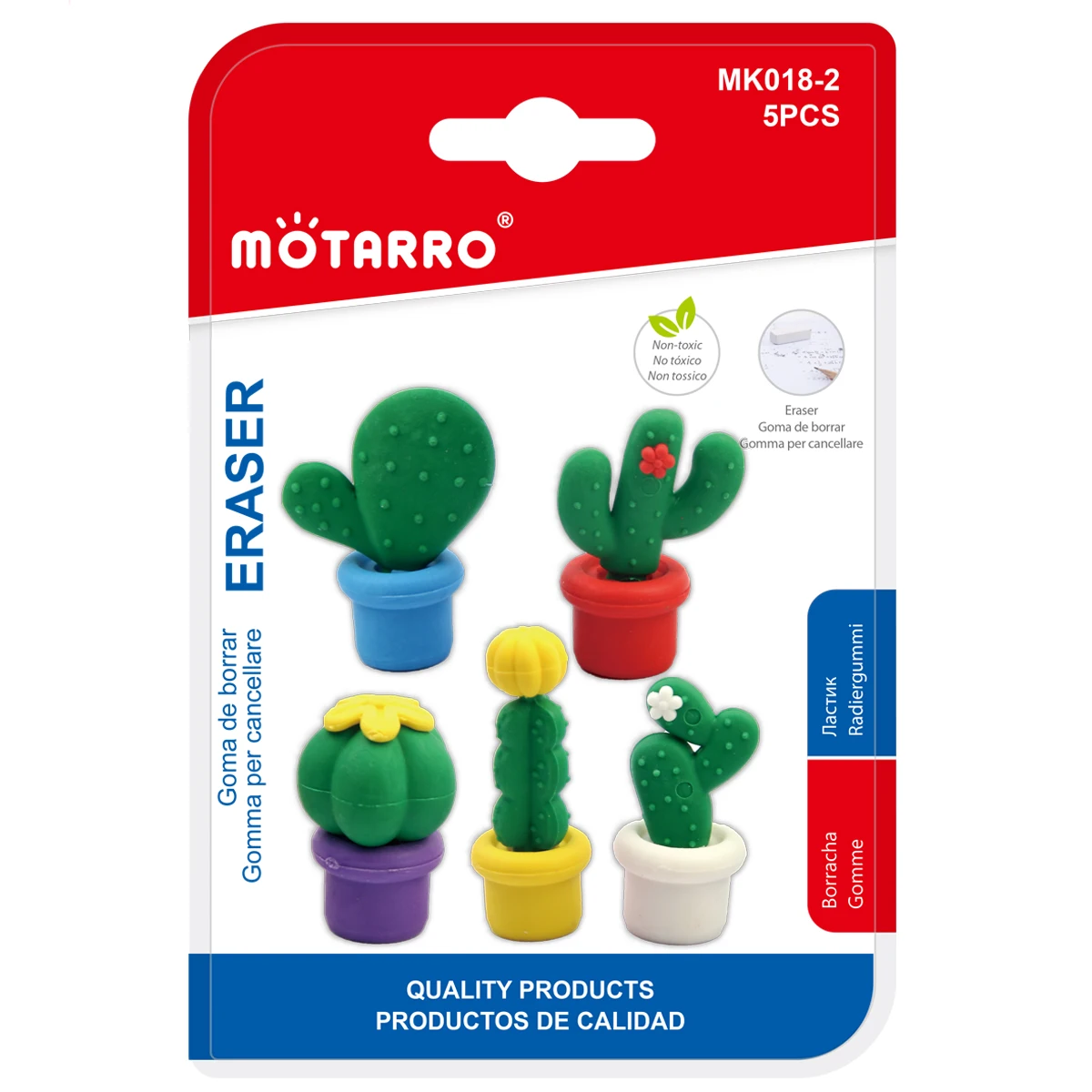 MOTARRO 창의적인 귀여운 선인장 지우개, 개별 패키지 지우개, 학생상 문..