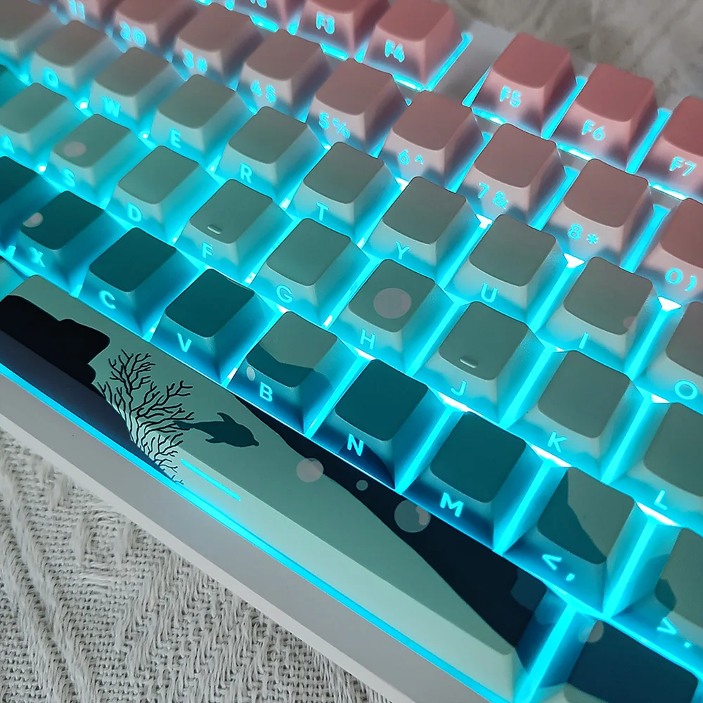para MX Switch Mechanical Keyboard Cap, Double Shot Pbt Keycaps, 125 teclas