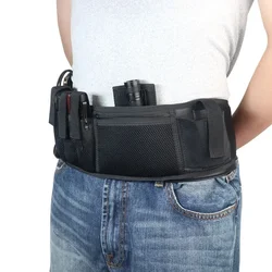 Tactical Belly Holster Elastic Slim Concealed Carry Belly Gun Holster Breathable Portable Waist Band Belt with Triple 9mm Pouch