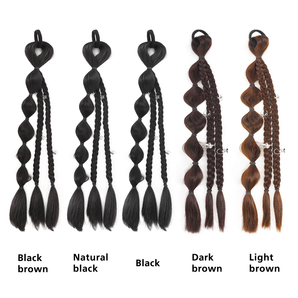 Synthetic lantern braided ponytail woman ponytail hair extension heat-resistant wig cute double ponytail bubble wig