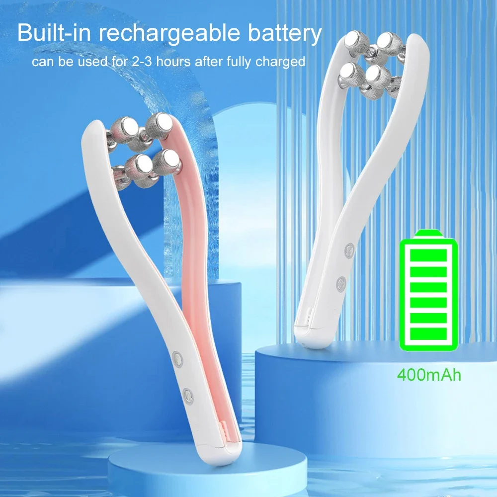 Ems Facial Microcurrent Face Lifting hine V-Face Roller Massagegerät Hautverjüngung Anti-Falten-Schönheit_voghion.com