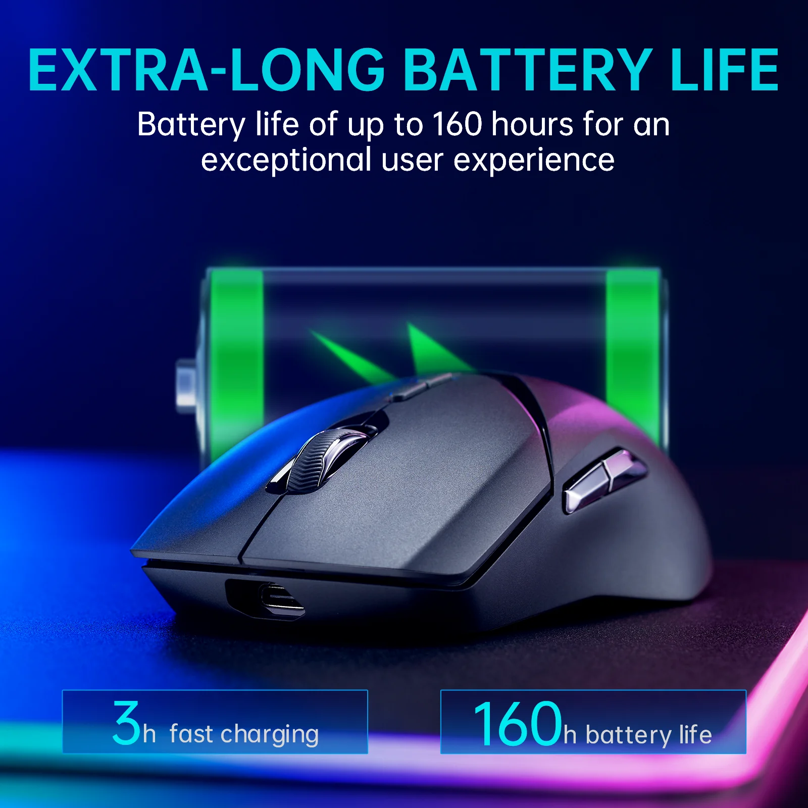 Mouse Gaming sem Fio tipo c Recarregável Programável Ergonômico pc Acessório Gamer 68g Paw3398 26000dpi Rapoo-vt9pro - Imagem 4
