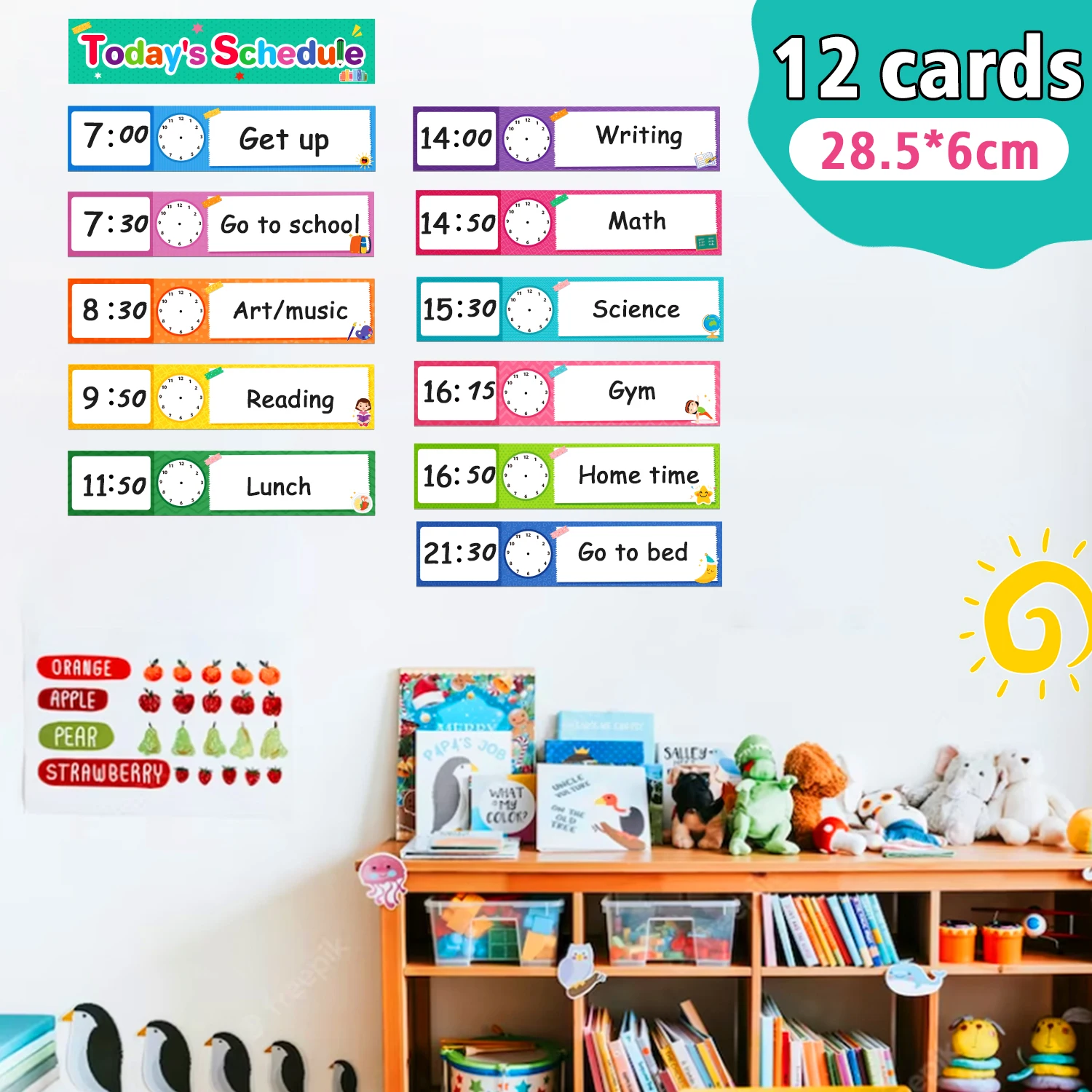 DIY Visual Schedule for Toddlers, Daily Routines Schedule Cards, Classroom Decoration, Schedule Pocket Chart Add-ons Montessori 2