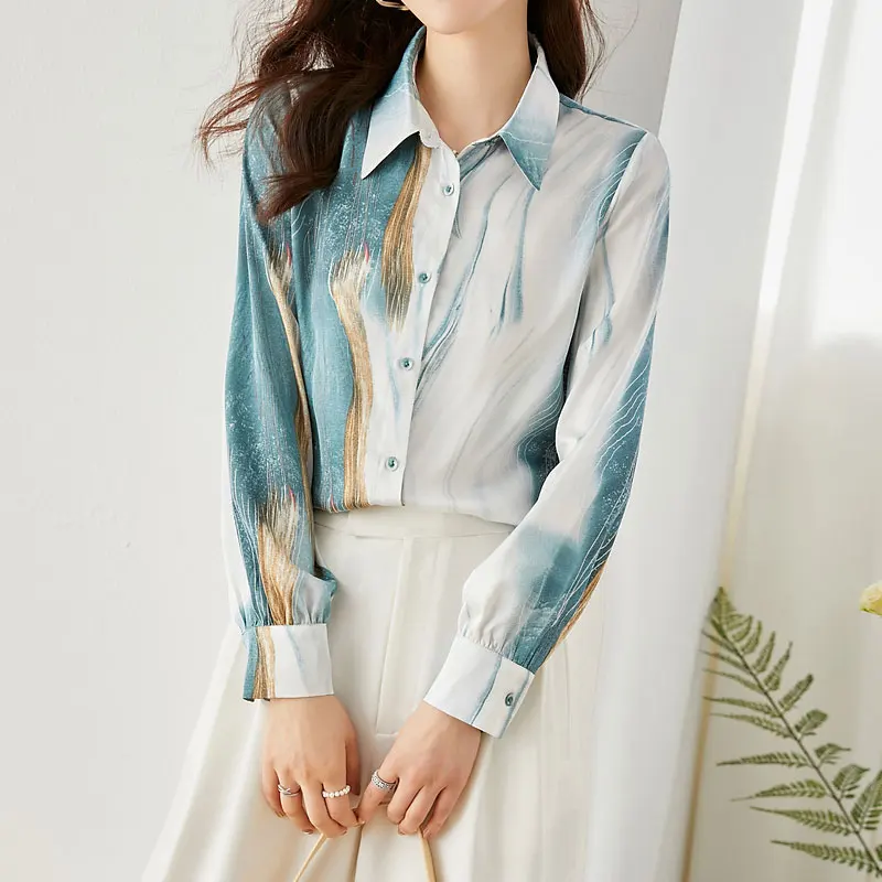 

Printed shirt Women's 2023 new style long-sleeved chic shirt