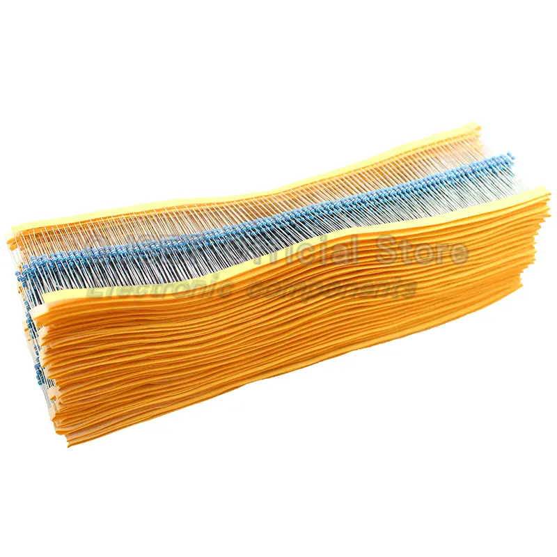 100pcs 1/4W Metal Film Resistor Element 1% 0.25W 1K 1.5K 2.2K 4.7K 10K 22K 47K 100K 470k 100 220  4K7 Ohm 5 Color Ring Resistors - Image 3