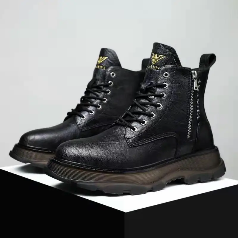 

2022 New Luxury Brand Men Pocket Short Boots Men Martin Boots Combat Army Boots Women Motorcycle Designer Bag Botas Leather Shoe