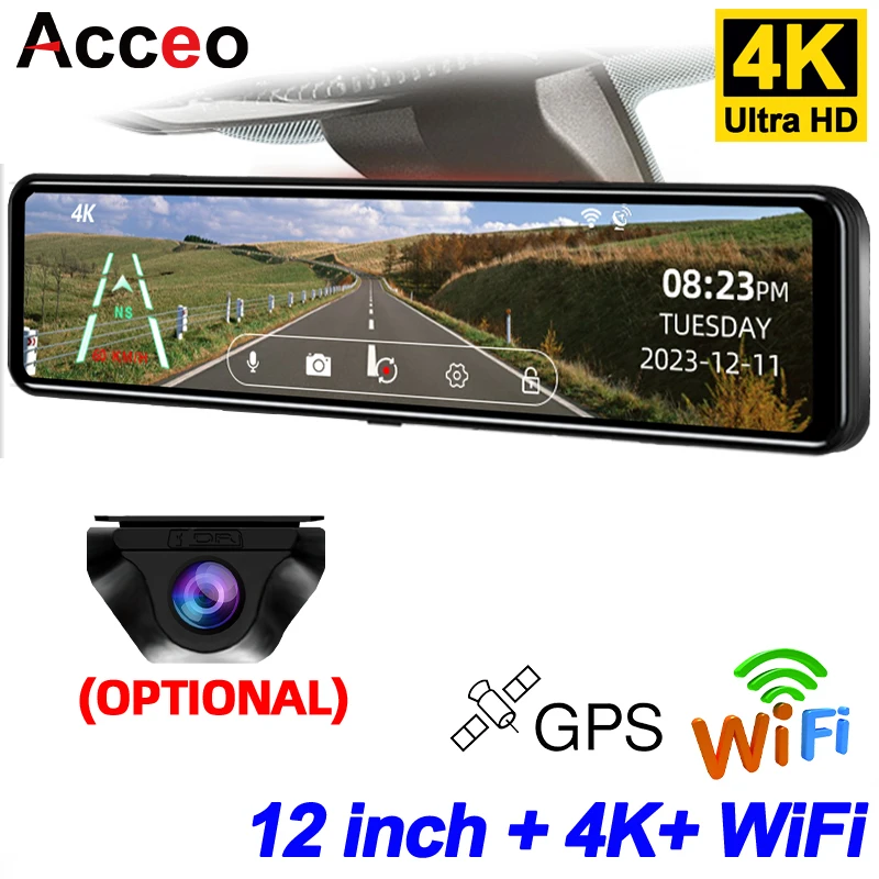 Dashcam achteruitkijkspiegel spiegel achteruitrij camera binnenspiegel *goud* | Achteruitrij