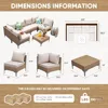 w/Coffee Table,All-Weather Outdoor Sofa with Thick and Anti-Slip Cushions for Deck, Garden Sofas 4