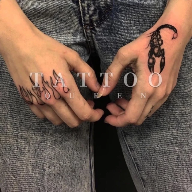 Punk Scorpion Tattoos for Women Man Hand Flame Art Tattoo Sticker  Waterproof Fake Tattoo Lasting Fire Temporary Tattoo Stickers - AliExpress