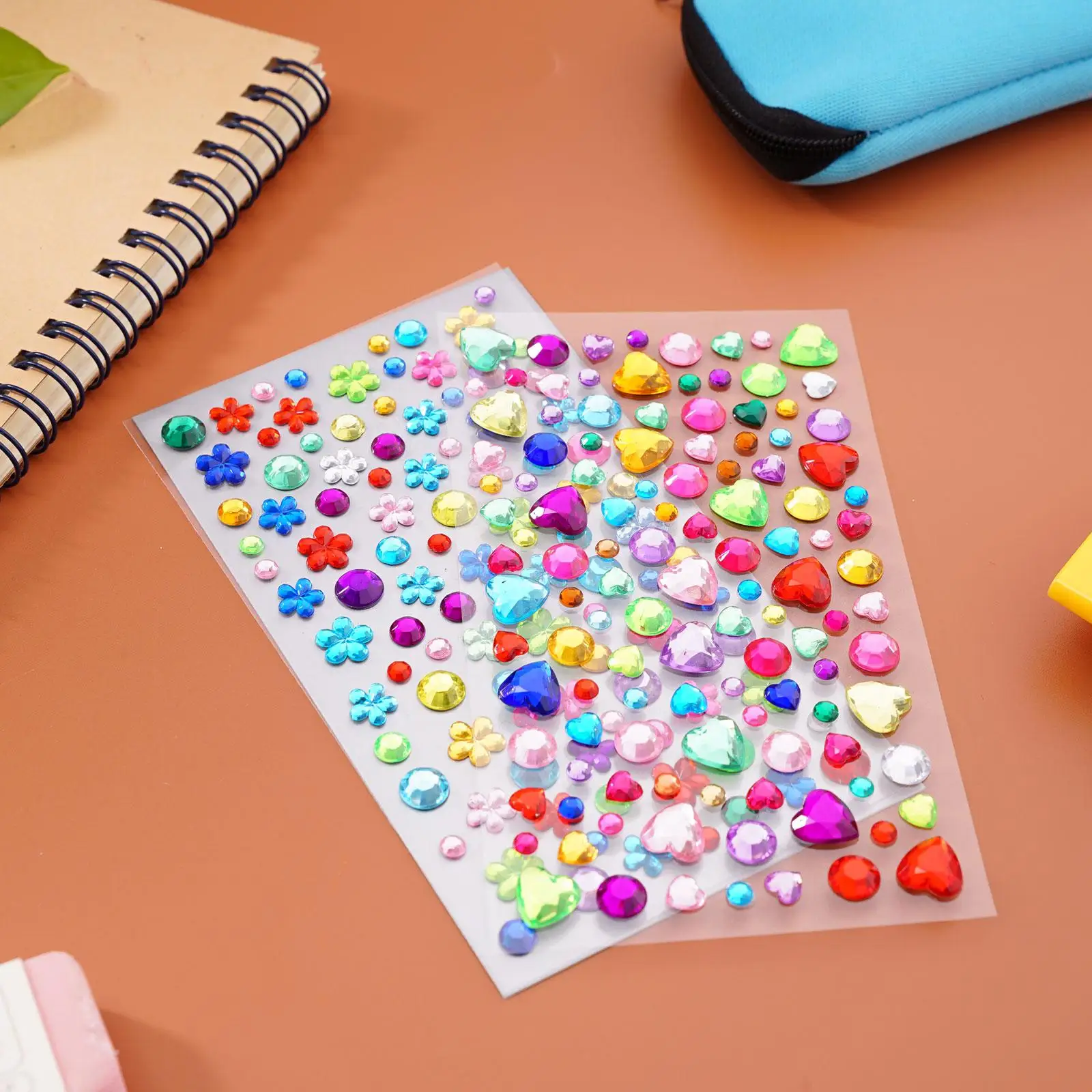 Kinder 3D Edelstein AufkleberDIY Acryl Diamant Kristall Selbstklebende Aufkleber Funkelnden Strass Aufkleber für kinder Mädchen Dekor U0K2 – Detail 14