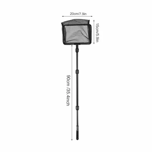 Plastic Pole Handle Retractable Fishing Net Retractable Design Floating Objects Clean Aquarium Fishing Net Black 6