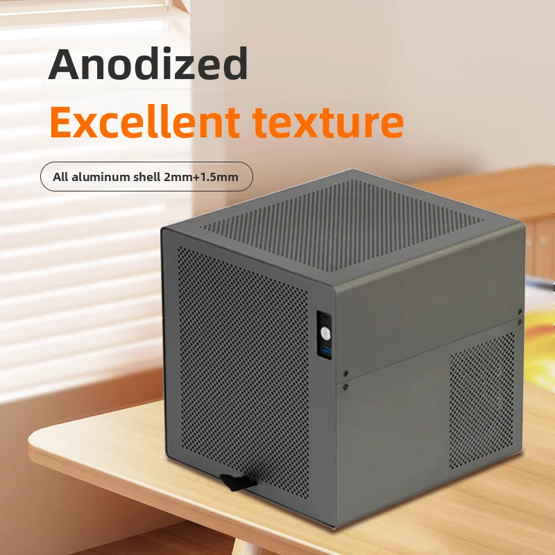 스콜피오 4디스크 NAS 섀시 케이스 알루미늄 쉘 SFX 파워 ITX / MATX 마더보드, 1.5mm 알루미늄 프레임