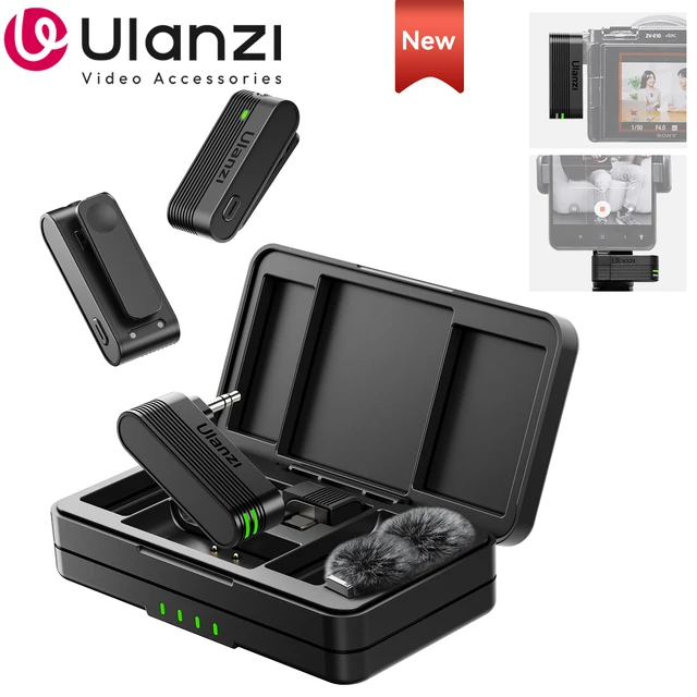 Ulanzi A100 Wireless Lavalier Microphone With Windproof Sponge For Iphone 16 15 Android Live Broadcast Gaming.jpg