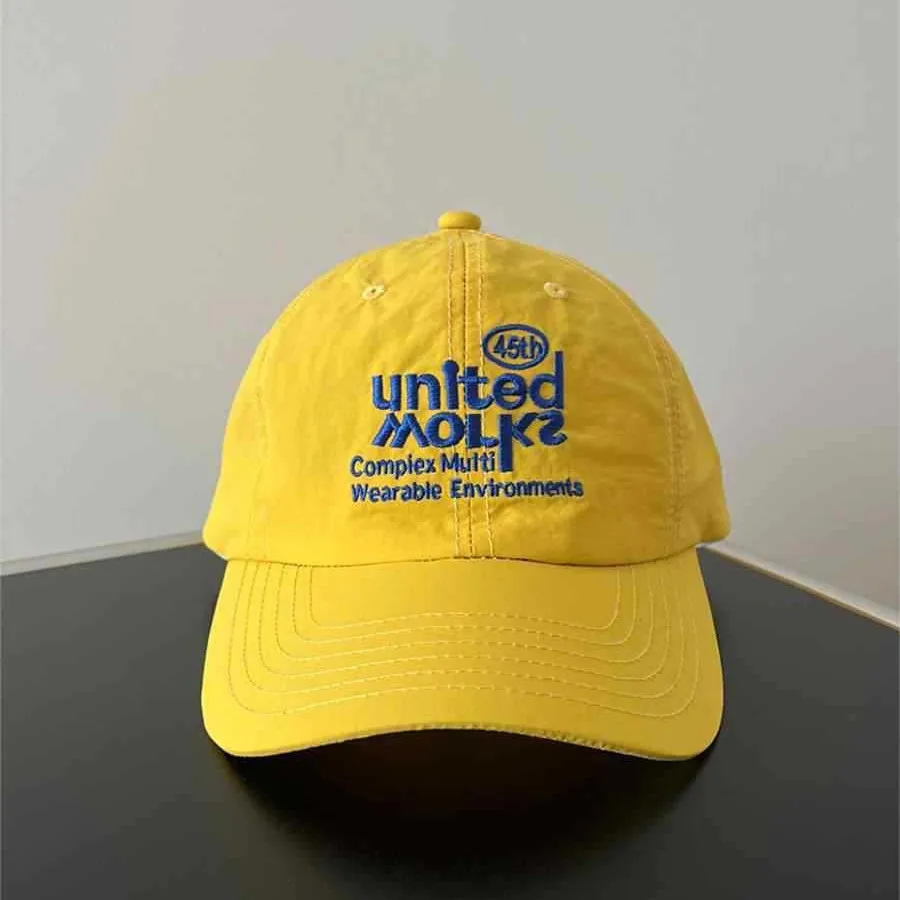 Yellow Quick Drying Baseball Hat for Summer