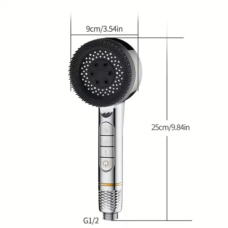 1pc Filtered Supercharged Shower Head Four-speed Adjustment With Water Seal Multi-functional Home Shower Bathroom Accessories