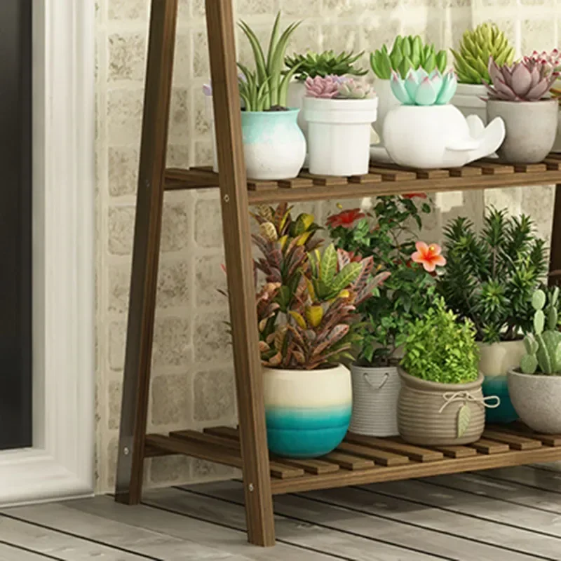 Wooden Flowers Plant Stand Indoor Patio Window Nordic Plant Stand Bedroom Adjustable Estanterias Para Plantas Balcony Furniture