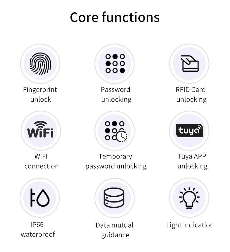 LCD Screen WIFI Tuya app Fingerprint Access Controller Keypad Waterproof RFID St