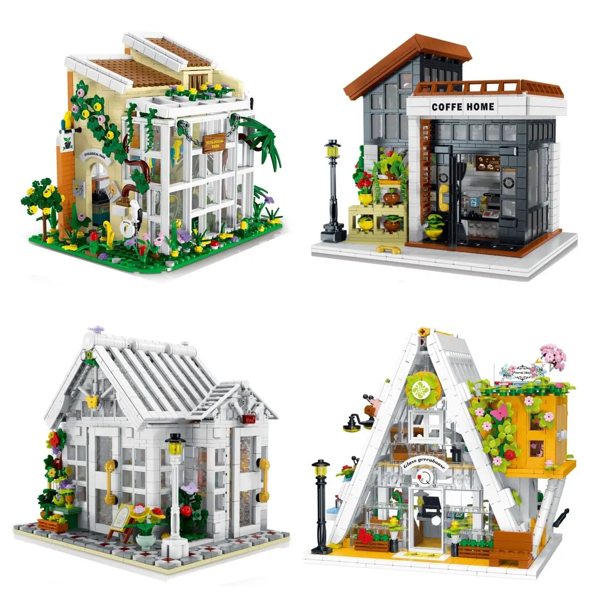 MORK 031061-031065 Цветочная комната экологический парк уличный вид креативное украшение строительный блок пластиковая игрушка подарок для девочки