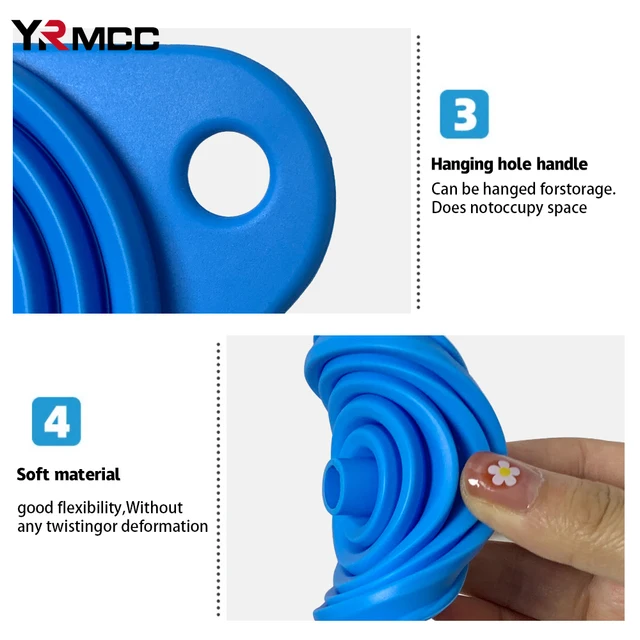 2Pcs Foldable Car Engine Funnel Silicone Liquid 1