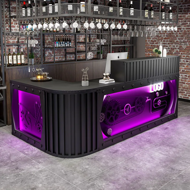 Retro Industrial Style Checkout Page Store Restaurant Reception Desk Bar Table Bar Corner Milk Tea Shop Counter Simple