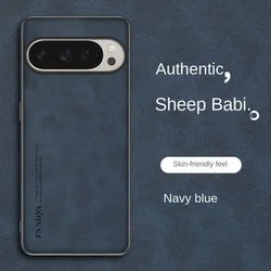 Elegant Suede Leather Case with Lens Protection - Comfortable and Stylish Design for Google Pixel 8 Pro (Blue)