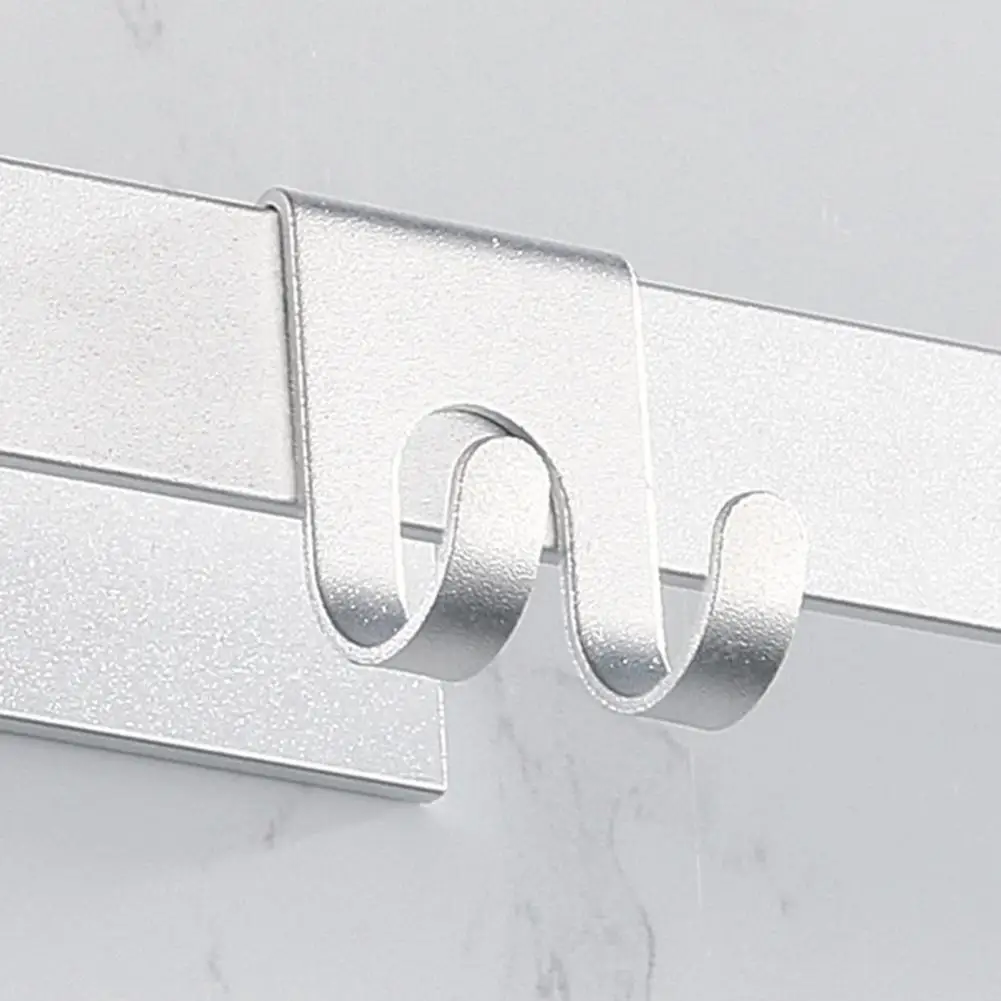 2Pcs Useful Coat Hanger Good Bearing Capacity Steady Rust-proof Aviation Aluminum Free Hole Towel Wall Rack