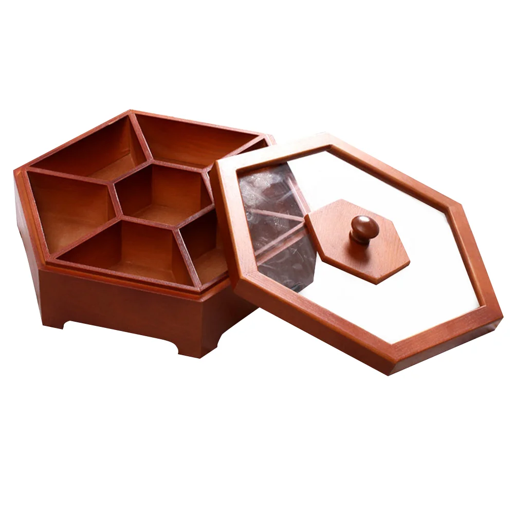 

Seven Grid Dry Fruit Box Snack Holder Compartment Container Decor Nuts Storage Case Candy Snacks Tray Lidded Serving
