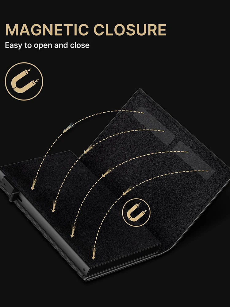YATBEST Men's Card Bag With Air Tag Positioning Slot RFID Anti Theft Brush Ultra Thin Metal Wallet Credit Card Clip 3